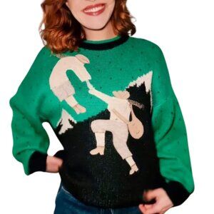 Vintage 1990's Mountain Climber Pullover Sweater - Medium
